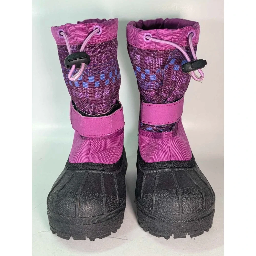 Columbia Powderbug Plus‎ II Youth Boots Size 13 Purple Black Winter Snow Shoes